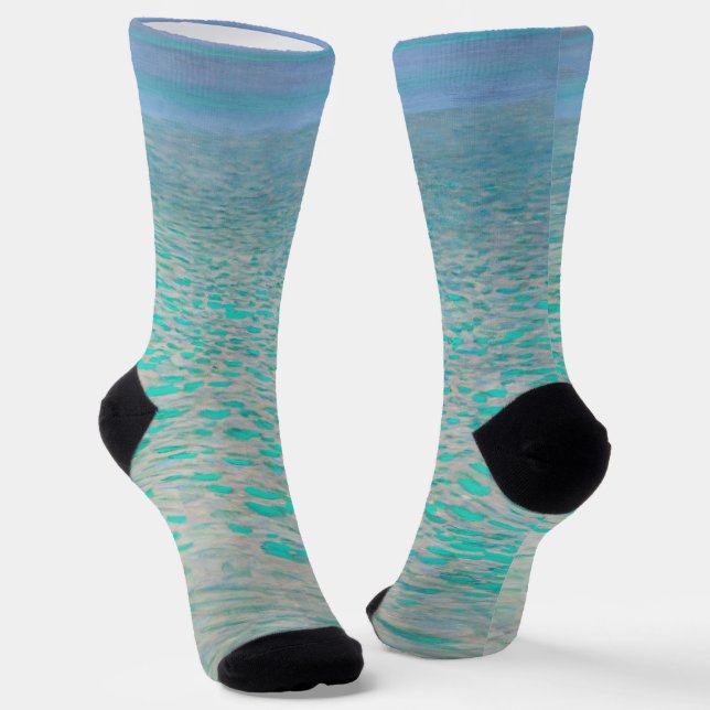 Gustav Klimt - Attersee Socken (Gewinkelt)