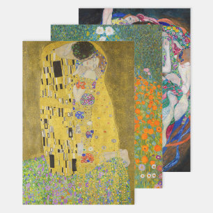 Gustav Klimt - Auswahl der Meisterwerke Geschenkpapier Set