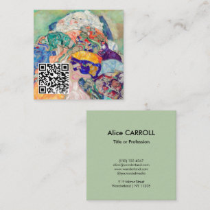 Gustav Klimt - Baby / Cradle - QR-Code Quadratische Visitenkarte