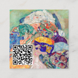 Gustav Klimt - Baby / Cradle - QR-Code Quadratische Visitenkarte