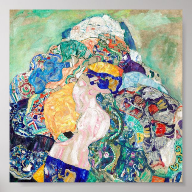 Gustav Klimt, Baby Cradle, schöne Kunst Poster (Vorne)