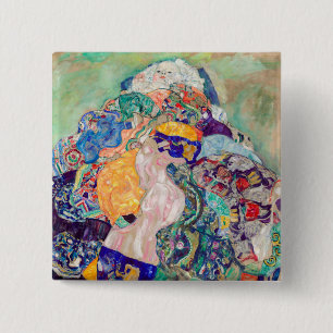 Gustav Klimt - Baby / Wiege Button