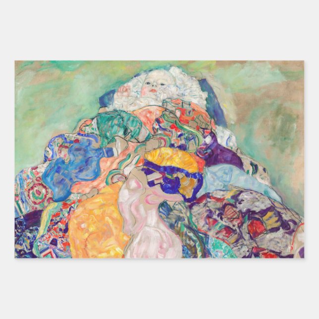 Gustav Klimt - Baby / Wiege Geschenkpapier Set (Vorderseite)