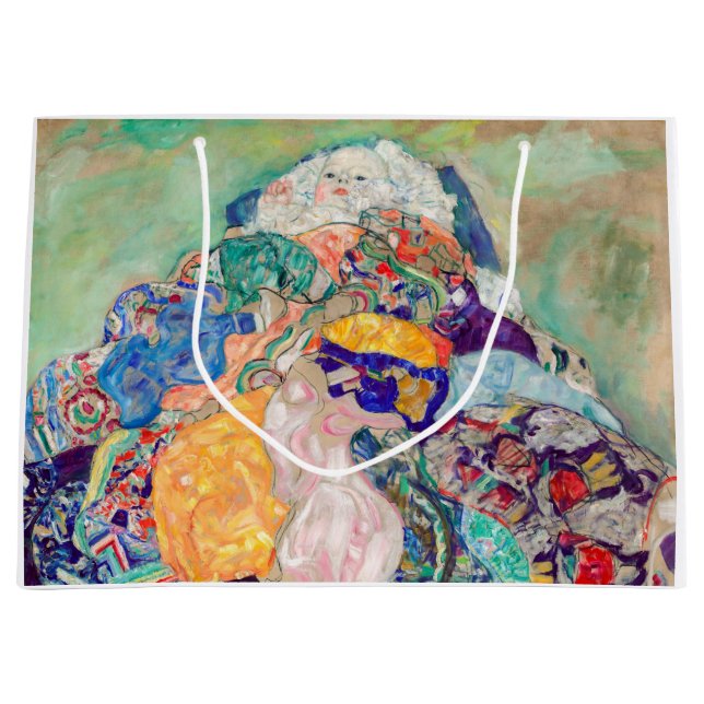 Gustav Klimt - Baby / Wiege Große Geschenktüte (Vorderseite)