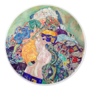 Gustav Klimt - Baby / Wiege Keramikknauf