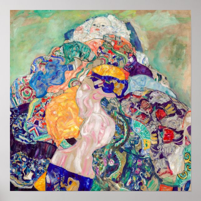 Gustav Klimt - Baby / Wiege Poster (Vorne)