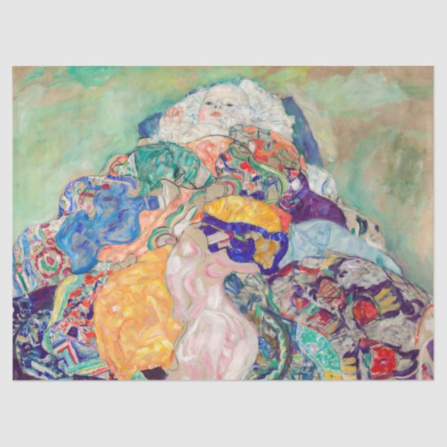 Gustav Klimt - Baby / Wiege Seidenpapier (Vorderseite)