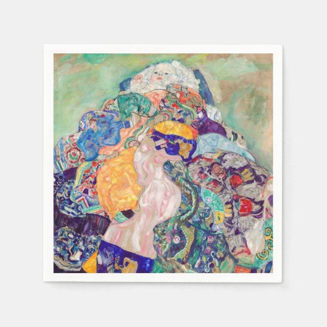 Gustav Klimt - Baby / Wiege Serviette (Vorderseite)
