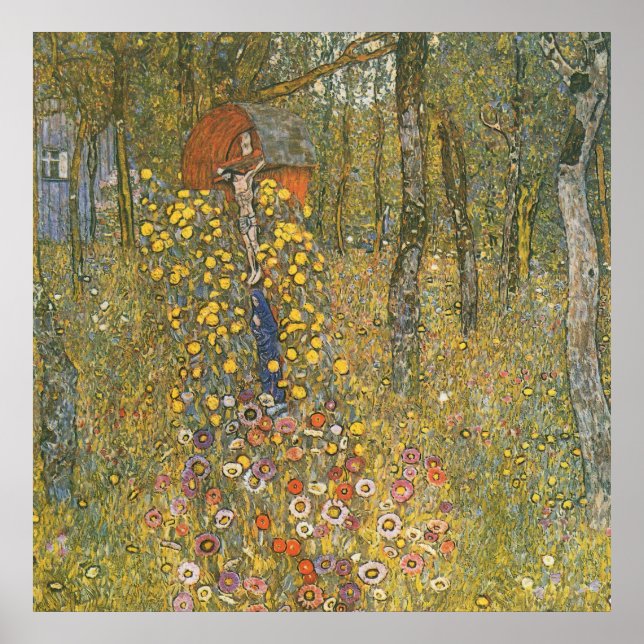 Gustav Klimt - Bauerngarten mit Crucifix Poster (Vorne)