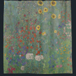 Gustav Klimt, Bauerngarten mit Sonnenblumen Duschvorhang<br><div class="desc">Duschvorhang mit dem Kunstwerk Gustav Klimt,  genannt "Bauerngarten mit Sonnenblumen". Das Gemälde "Bauerngarten mit Sonnenblumen" ist ein Gemälde mit gelben Sonnenblumen,  rote Rosen und weißen und blauen Blumen auf grünem Hintergrund. Personalisierbar.</div>