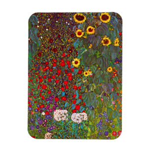 Gustav Klimt Bauerngarten mit Sonnenblumen Magnet