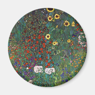 Gustav Klimt Bauerngarten mit Sonnenblumen Magnet