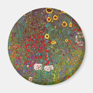Gustav Klimt Bauerngarten mit Sonnenblumen Magnet