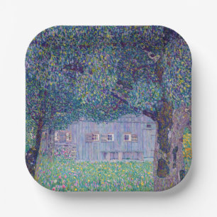 Gustav Klimt - Bauernhaus in Oberösterreich Pappteller