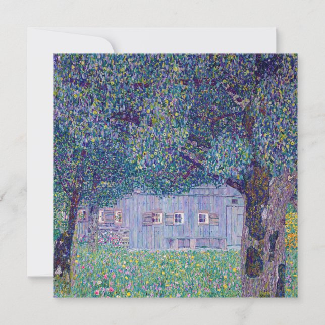 Gustav Klimt - Bauernhof in Oberösterreich Einladung (Vorderseite)