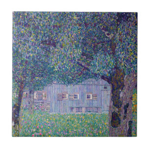 Gustav Klimt - Bauernhof in Oberösterreich Fliese