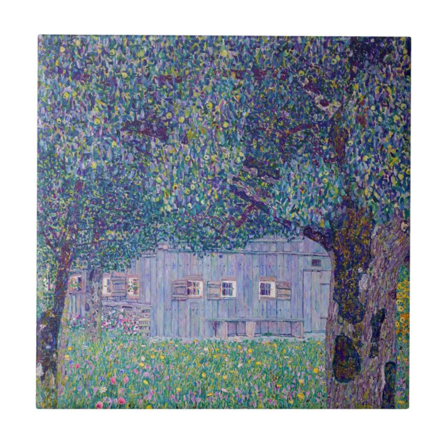 Gustav Klimt - Bauernhof in Oberösterreich Fliese (Vorderseite)