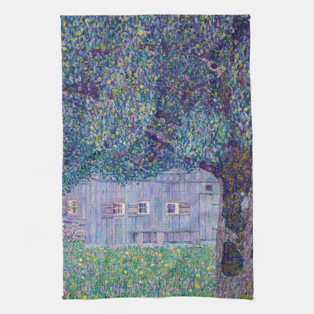 Gustav Klimt - Bauernhof in Oberösterreich Geschirrtuch (Vertikal)