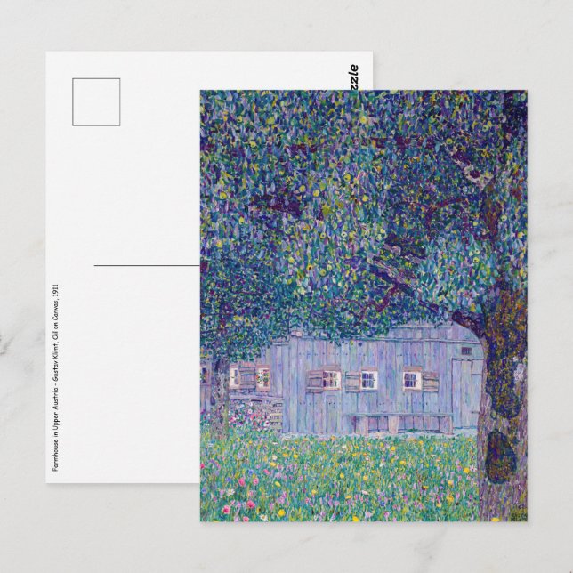 Gustav Klimt - Bauernhof in Oberösterreich Postkarte (Vorne/Hinten)