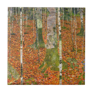 Gustav Klimt - Bauernhof mit Birkenbäumen Fliese