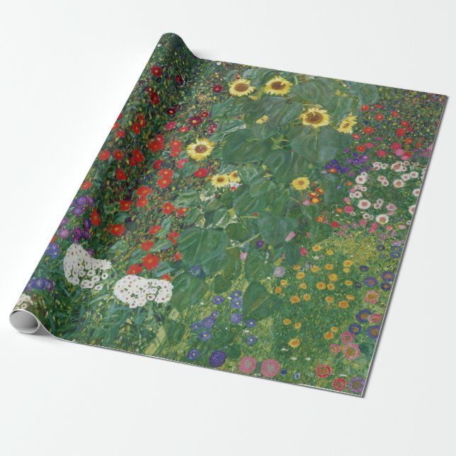 Gustav Klimt - Bauernhof mit Sonnenblumen Geschenkpapier (Ungerollt)