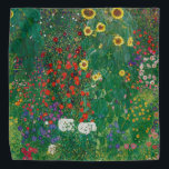 Gustav Klimt - Bauernhof mit Sonnenblumen Halstuch<br><div class="desc">Gustav Klimt - Bauernhof mit Sonnenblumen</div>