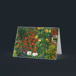 Gustav Klimt - Bauernhof mit Sonnenblumen Karte<br><div class="desc">Kunstmalerei von Gustav Klimt,  Bauernhof mit Sonnenblumen</div>