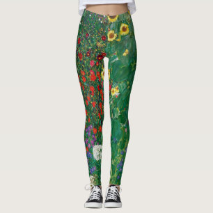 Gustav Klimt - Bauernhof mit Sonnenblumen Leggings