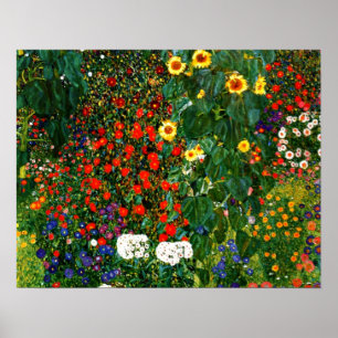 Gustav Klimt - Bauernhof mit Sonnenblumen Poster