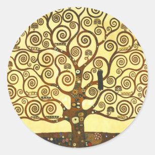 Gustav Klimt Baum der Lebensaufkleber Runder Aufkleber