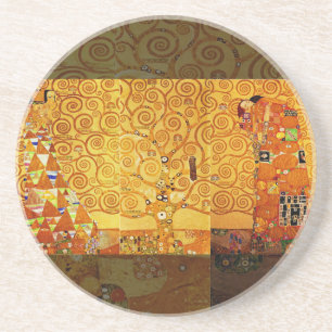 Gustav Klimt Baum des Lebens: Art Nouveau Symbolis Sandstein Untersetzer