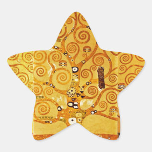 Gustav Klimt Baum des Lebens: Art Nouveau Symbolis Stern-Aufkleber