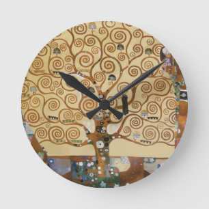 Gustav Klimt Baum des Lebens Runde Wanduhr
