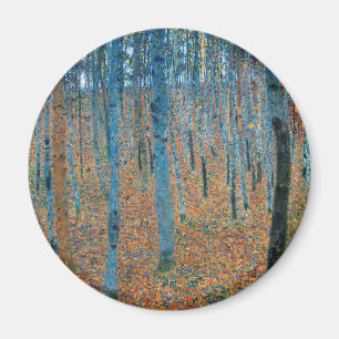 Gustav Klimt Beech Tree Forest Grove Magnet