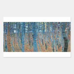 Gustav Klimt Beech Tree Forest Grove Rechteckiger Aufkleber