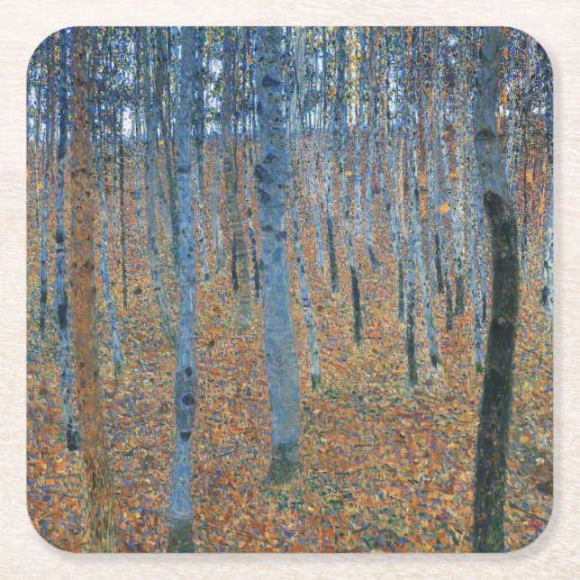 Gustav Klimt Beech Tree Forest Grove Rechteckiger Pappuntersetzer (Vorderseite)