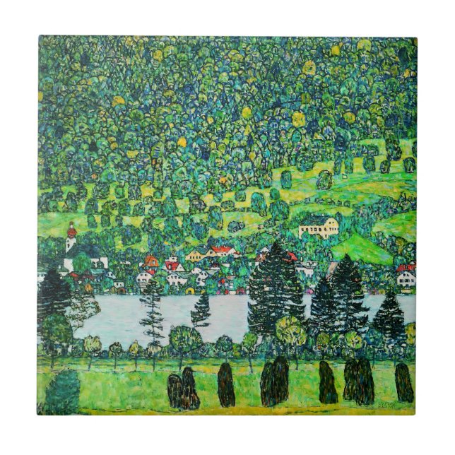 Gustav Klimt - Bergbahn bei Unterach Fliese (Vorderseite)