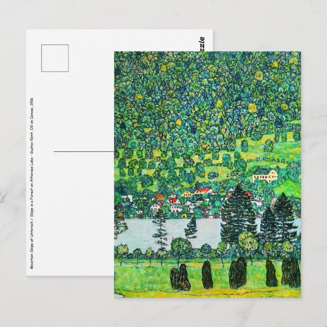 Gustav Klimt - Bergbahn bei Unterach Postkarte (Vorne/Hinten)