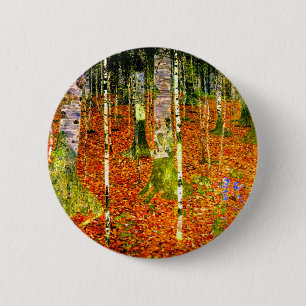 Gustav Klimt Birch Trees Button