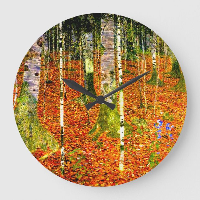 Gustav Klimt Birch Trees Große Wanduhr (Vorderseite)