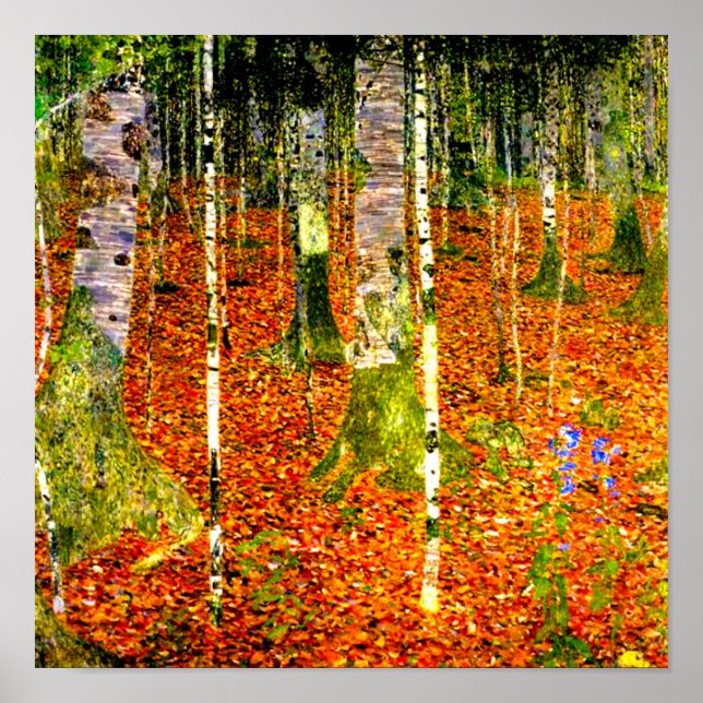Gustav Klimt Birch Trees Poster (Vorne)