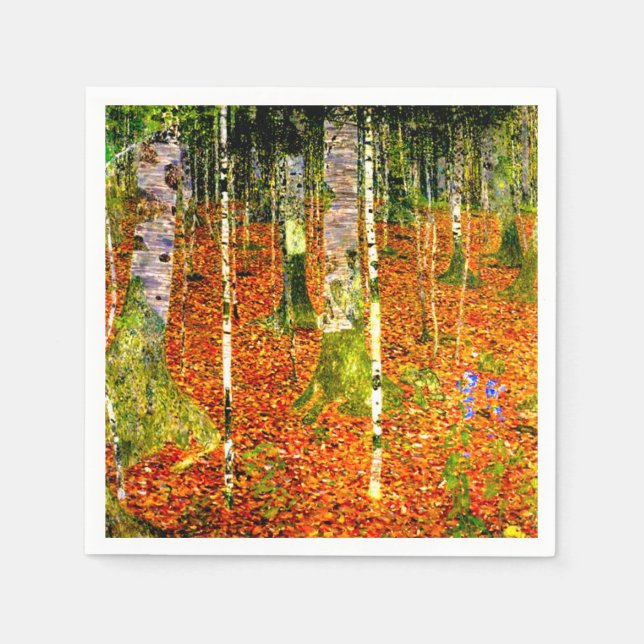 Gustav Klimt Birch Trees Serviette (Vorderseite)