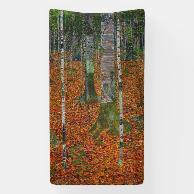 Gustav Klimt - Birch Wood Banner (Vertikal)