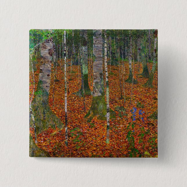 Gustav Klimt - Birch Wood Button (Vorderseite)