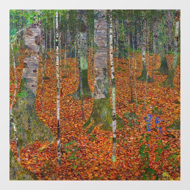 Gustav Klimt - Birch Wood Fensteraufkleber (Blatt)