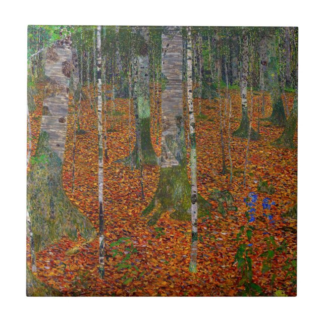 Gustav Klimt - Birch Wood Fliese (Vorderseite)