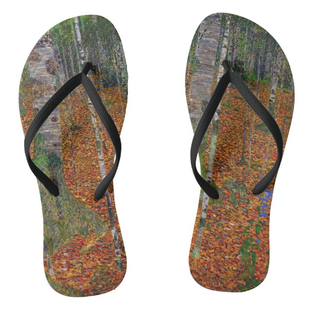 Gustav Klimt - Birch Wood Flip Flops (Fußbett)