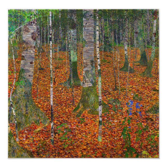 Gustav Klimt - Birch Wood Fotodruck (Vorne)