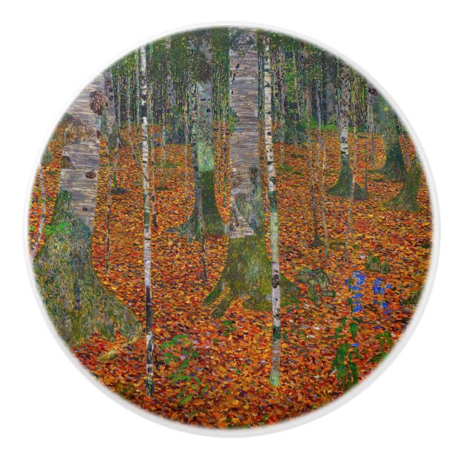 Gustav Klimt - Birch Wood Keramikknauf (Vorderseite)