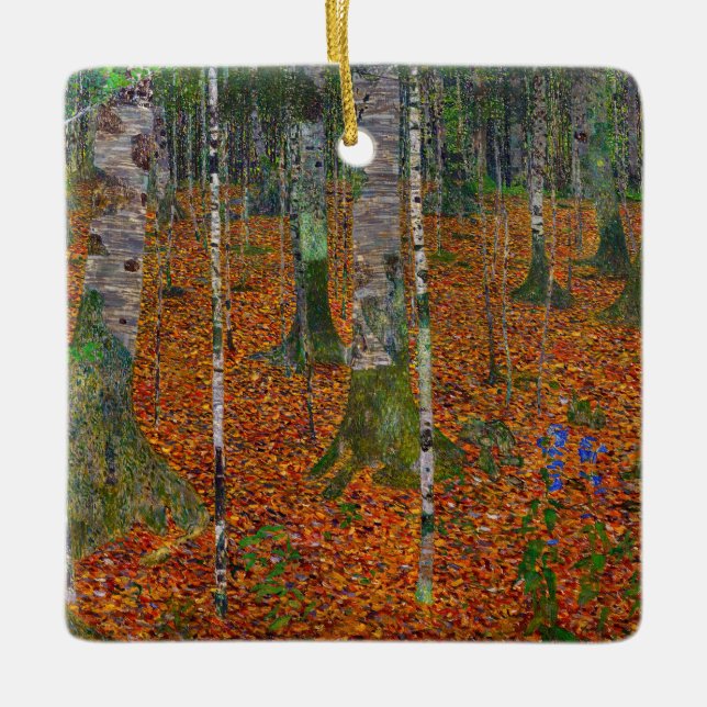 Gustav Klimt - Birch Wood Keramikornament (Vorderseite)